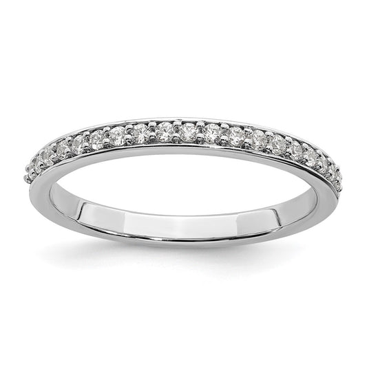 14k White Gold 1/5 Ct. Lab Grown Diamond VS/SI+ G+ Wedding Band Ring