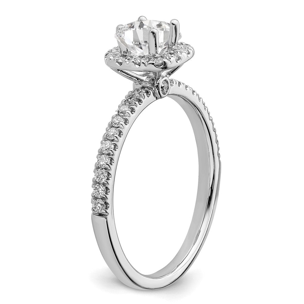 14k White Gold 3/4 Ct. Lab Grown Diamond VS/SI+ G+ Complete Round Halo Engagement Ring