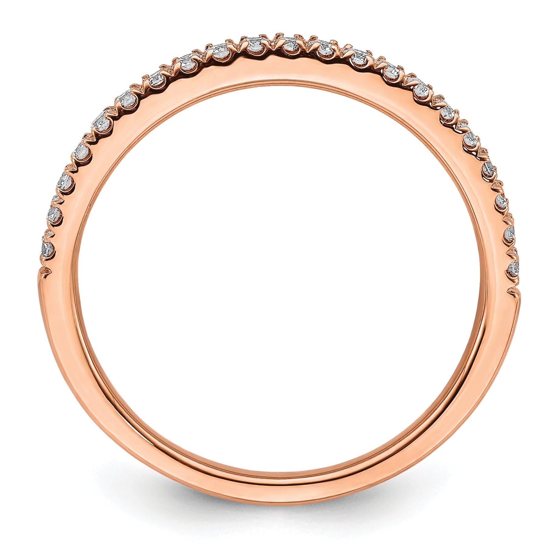 14k Rose Gold 1/4 Ct. Lab Grown Diamond VS/SI+ G+ Wedding Band Ring