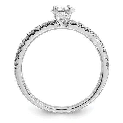 14k White Gold 1/2 Ct. Lab Grown Diamond VS/SI+ G+ Complete Round Size 7 Engagement Ring