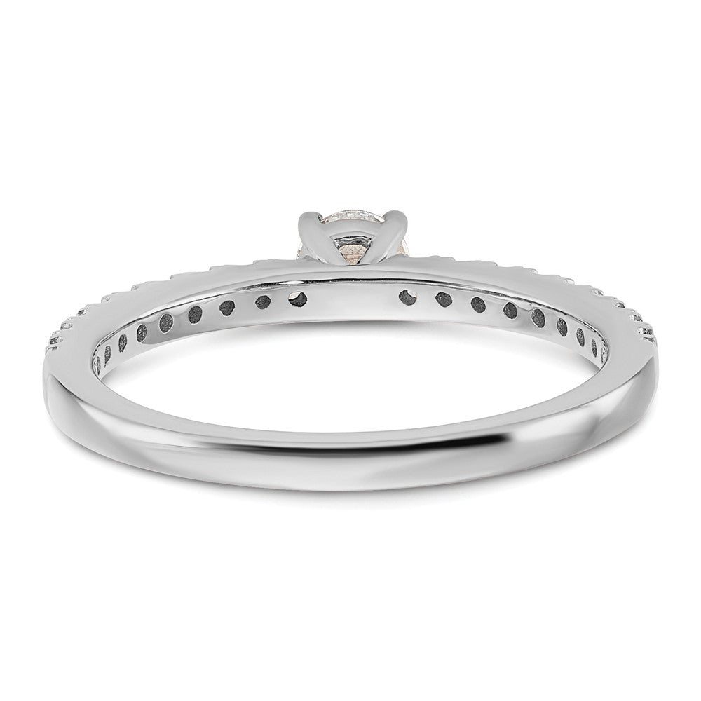 14k White Gold 1/2 Ct. Lab Grown Diamond VS/SI+ G+ Complete Round Size 7 Engagement Ring