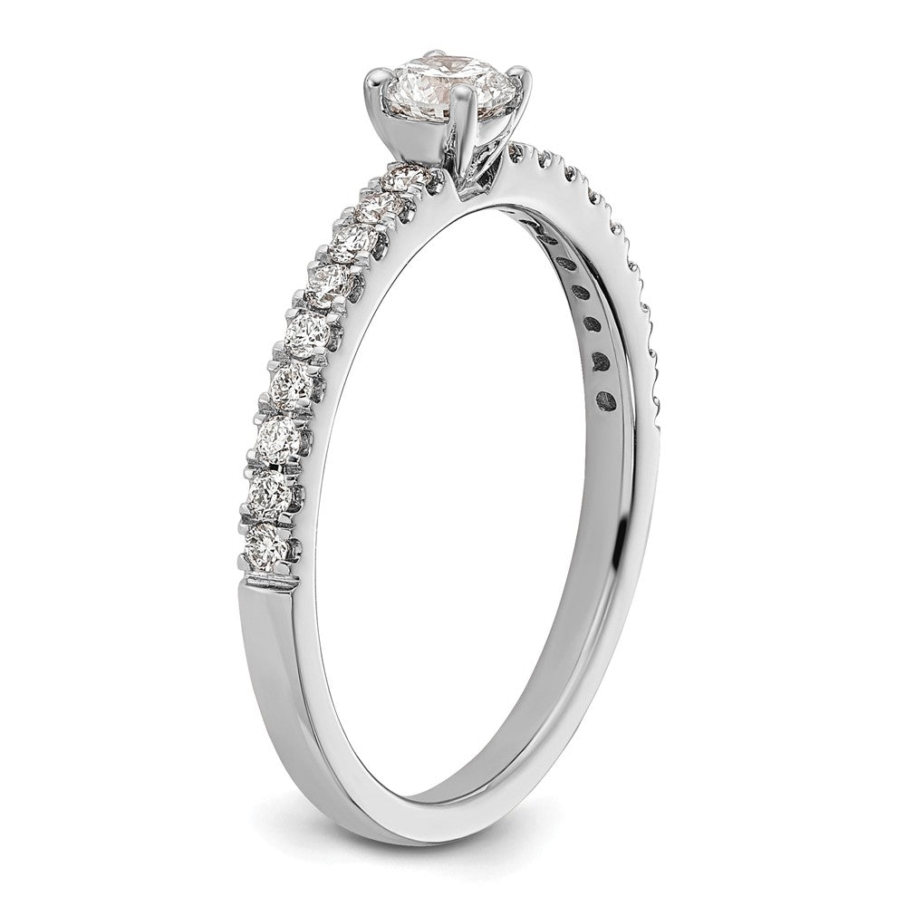 14k White Gold 1/2 Ct. Lab Grown Diamond VS/SI+ G+ Complete Round Size 7 Engagement Ring