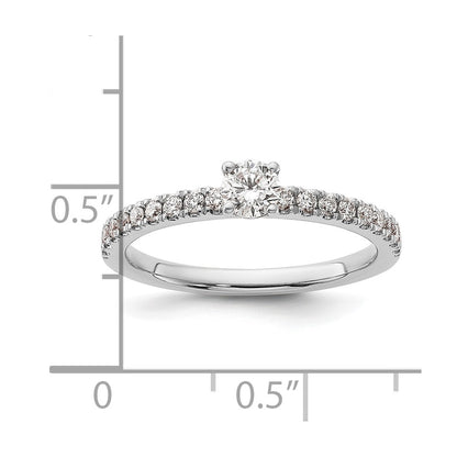 14k White Gold 1/2 Ct. Lab Grown Diamond VS/SI+ G+ Complete Round Size 7 Engagement Ring