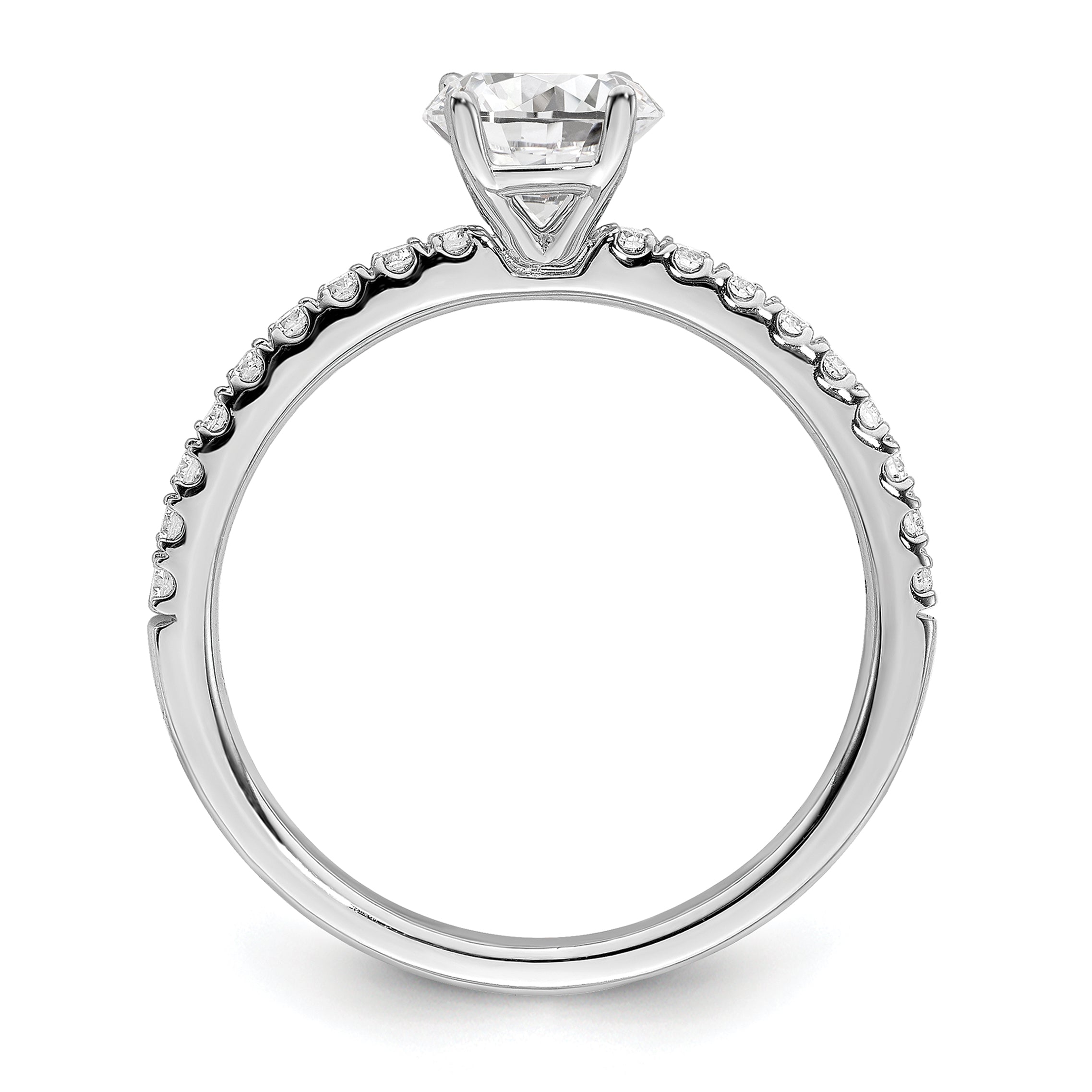 14k White Gold 3/4 Ct. Lab Grown Diamond VS/SI+ G+ Round Engagement Ring