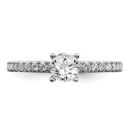 14k White Gold 1/2 Ct. Lab Grown Diamond VS/SI+ G+ Complete Round Size 6 Engagement Ring