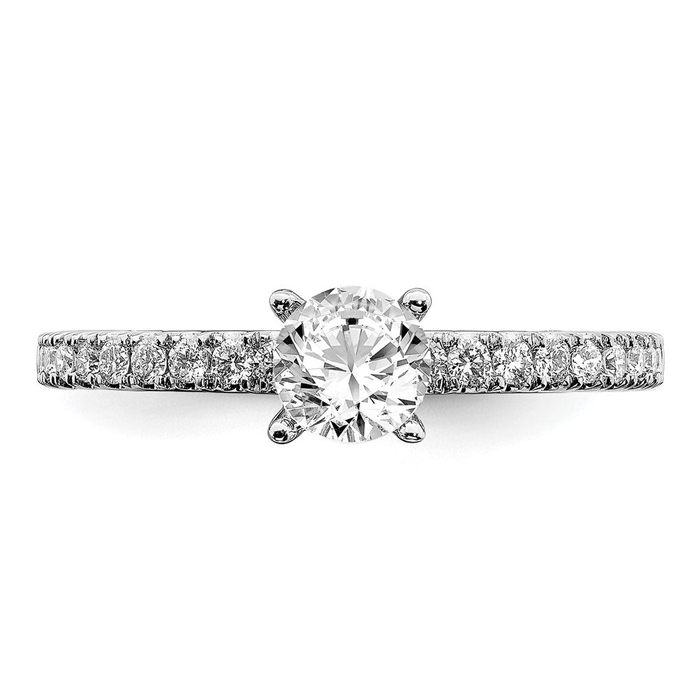 14k White Gold 3/4 Ct. Lab Grown Diamond VS/SI+ G+ Complete Round Size 6 Engagement Ring