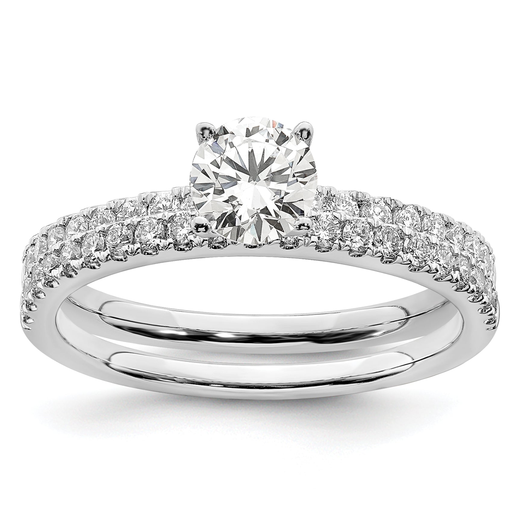 14k White Gold 3/4 Ct. Lab Grown Diamond VS/SI+ G+ Round Engagement Ring