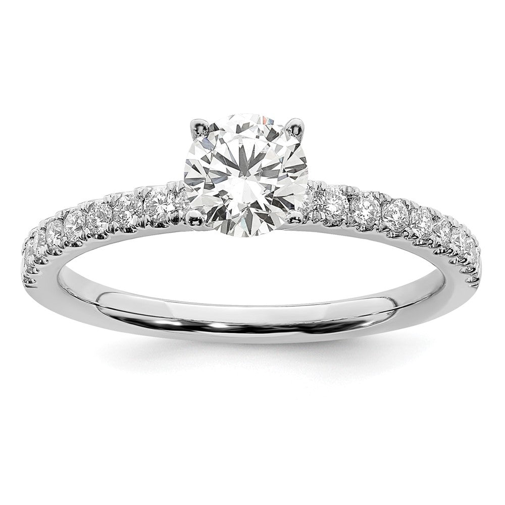 14k White Gold 3/4 Ct. Lab Grown Diamond VS/SI+ G+ Complete Round Size 6 Engagement Ring