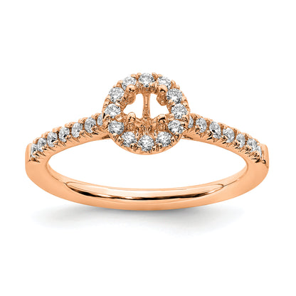14k Rose Gold 1/2 Ct. Lab Grown Diamond VS/SI+ G+ Round Halo Engagement Ring