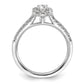 14k White Gold 1/2 Ct. Lab Grown Diamond VS/SI+ G+ Round Halo Engagement Ring