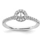 14k White Gold 1/2 Ct. Lab Grown Diamond VS/SI+ G+ Round Halo Engagement Ring