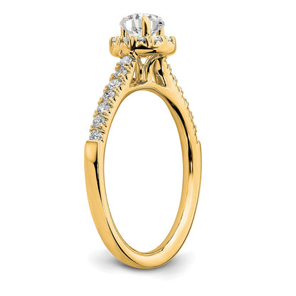 14k Yellow Gold 3/4 Ct. Lab Grown Diamond VS/SI+ G+ Round Complete Halo Engagement Ring
