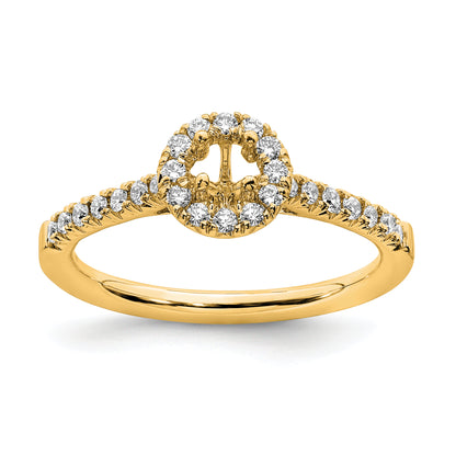 14k Yellow Gold 3/4 Ct. Lab Grown Diamond VS/SI+ G+ Round Halo Engagement Ring