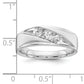 14k White Gold 5/8 Ct. Lab Grown Diamond VS/SI+ G+ Three Stone Men's Ring