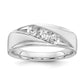 14k White Gold 5/8 Ct. Lab Grown Diamond VS/SI+ G+ Three Stone Men's Ring