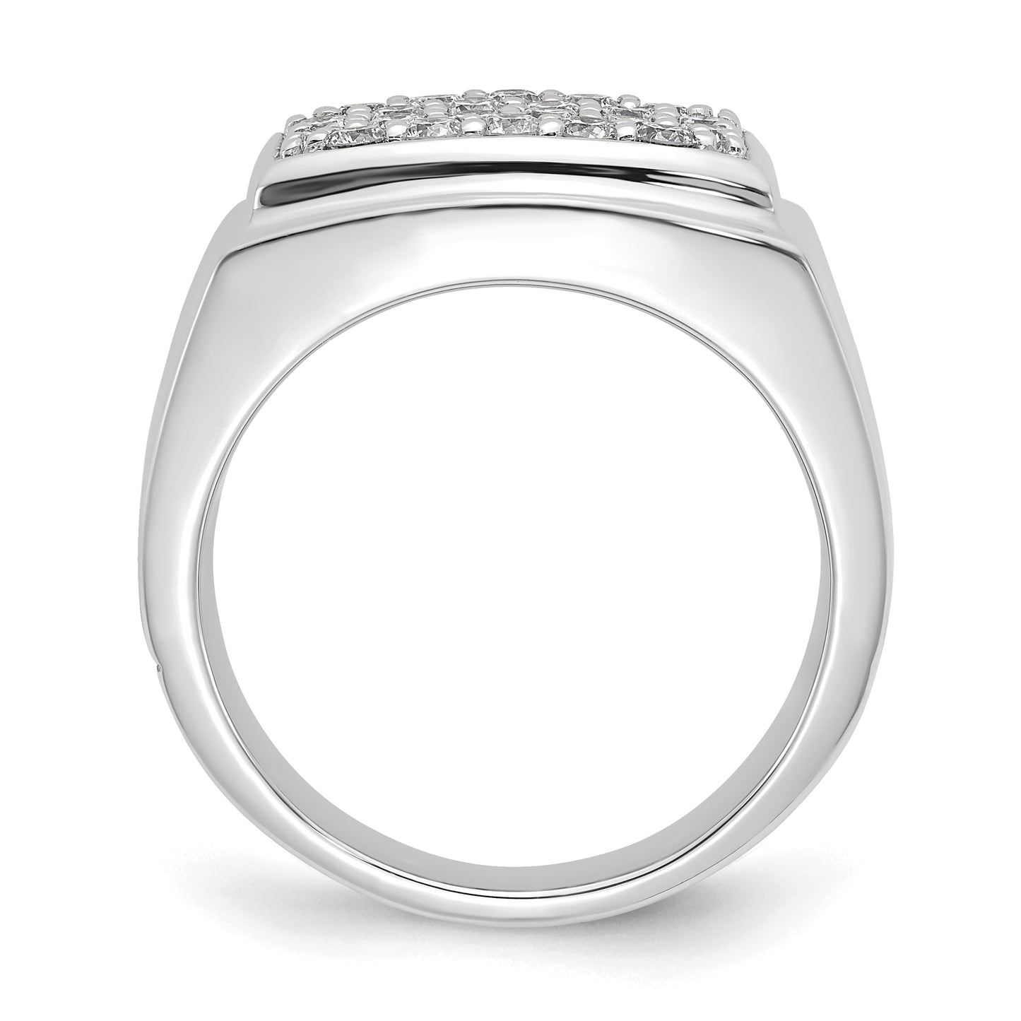 10k White Gold 1 Ct. Lab Grown Diamond VS/SI+ G+ Cluster Men's Ring