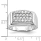 10k White Gold 1 Ct. Lab Grown Diamond VS/SI+ G+ Cluster Men's Ring