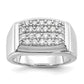 10k White Gold 1 Ct. Lab Grown Diamond VS/SI+ G+ Cluster Men's Ring