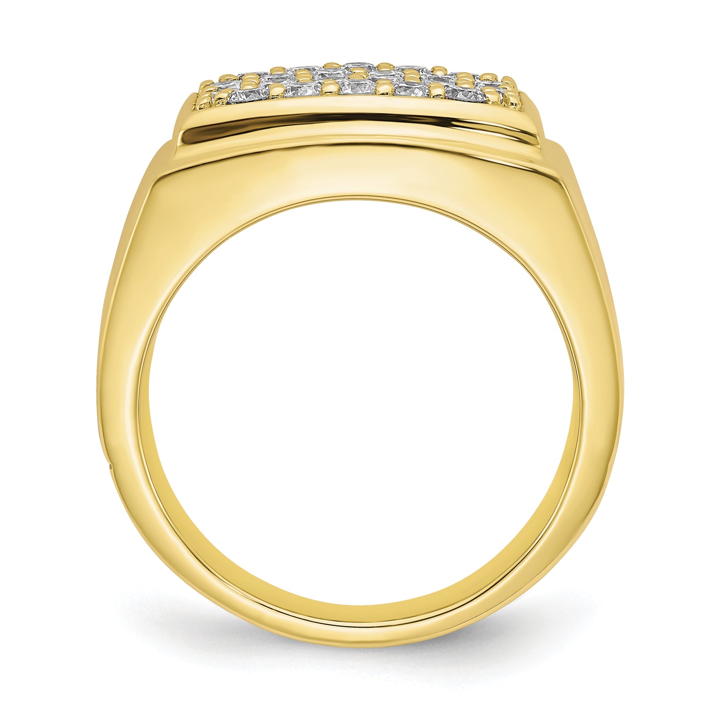 10k Yellow Gold 1 Ct. Lab Grown Diamond VS/SI+ G+ Cluster Men's Ring