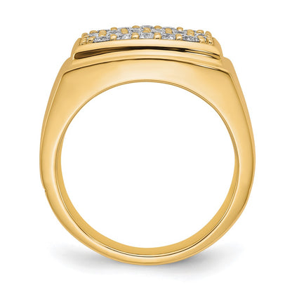 10k Yellow Gold 1 Ct. Lab Grown Diamond VS/SI+ G+ Cluster Men's Ring
