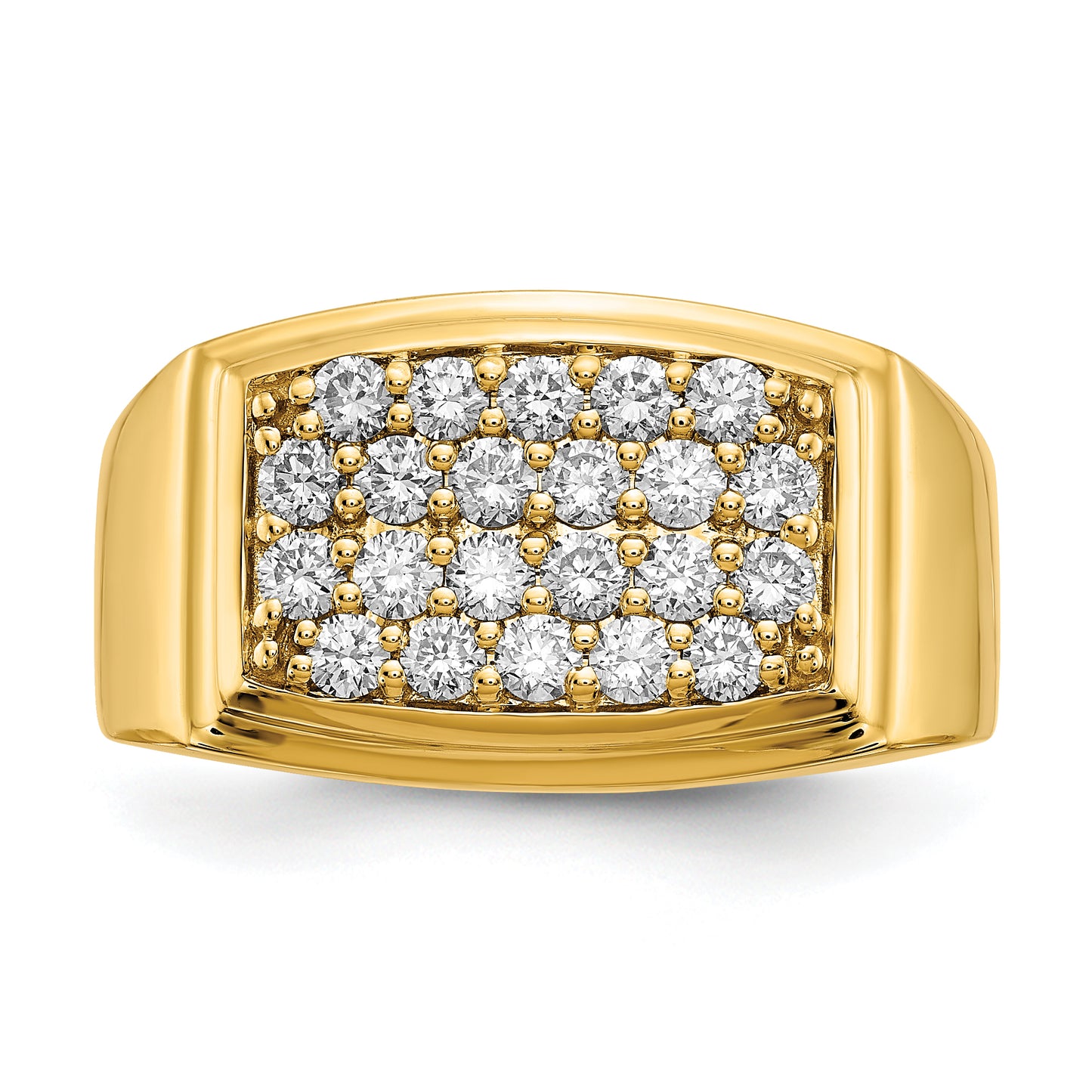 10k Yellow Gold 1 Ct. Lab Grown Diamond VS/SI+ G+ Cluster Men's Ring