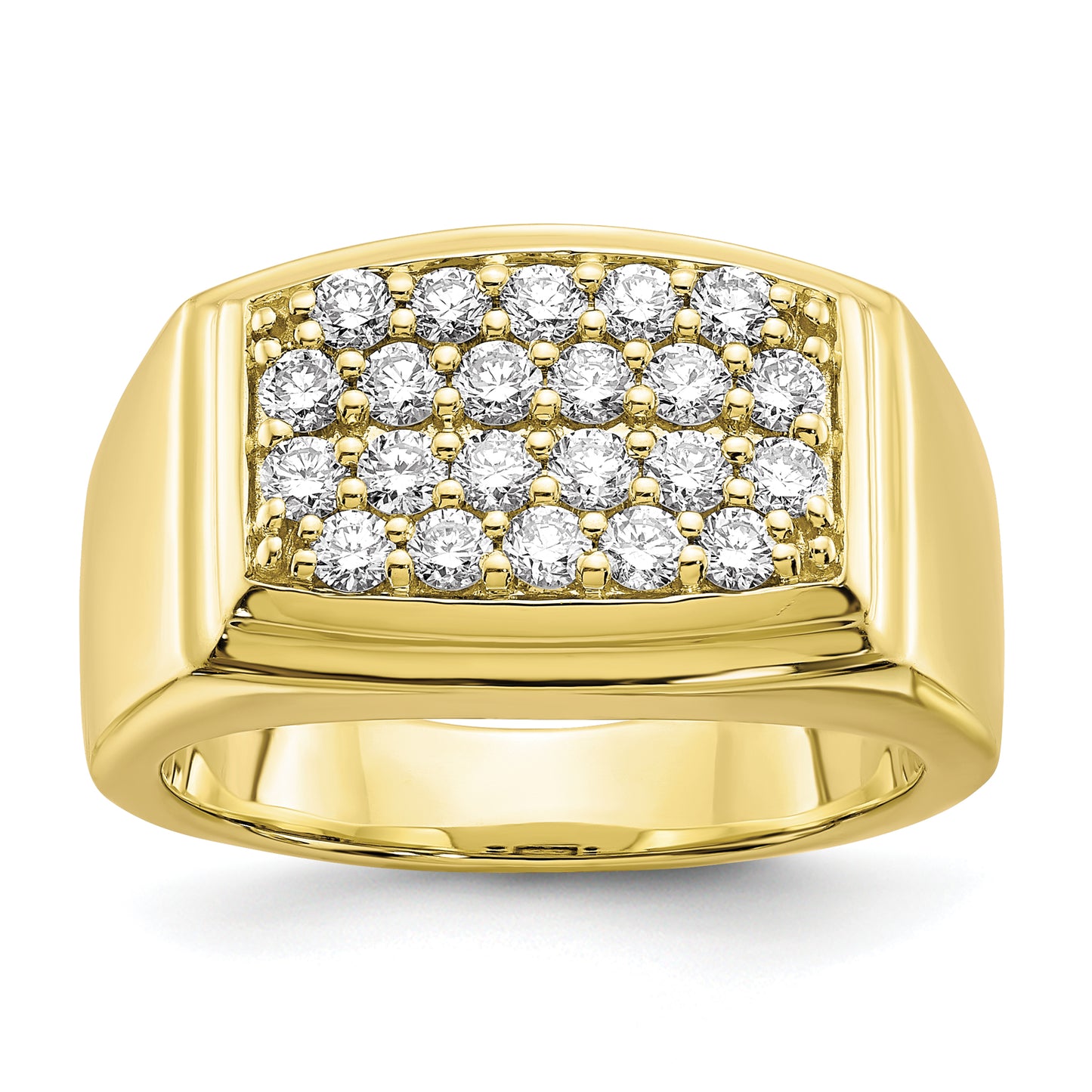 10k Yellow Gold 1 Ct. Lab Grown Diamond VS/SI+ G+ Cluster Men's Ring