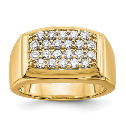 10k Yellow Gold 1 Ct. Lab Grown Diamond VS/SI+ G+ Cluster Men's Ring