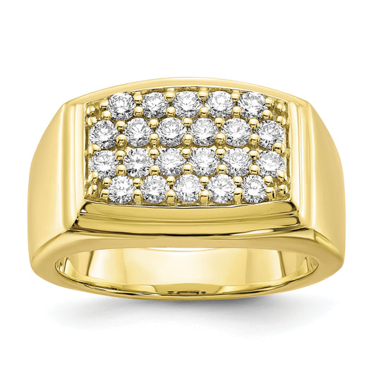 10k Yellow Gold 1 Ct. Lab Grown Diamond VS/SI+ G+ Cluster Men's Ring