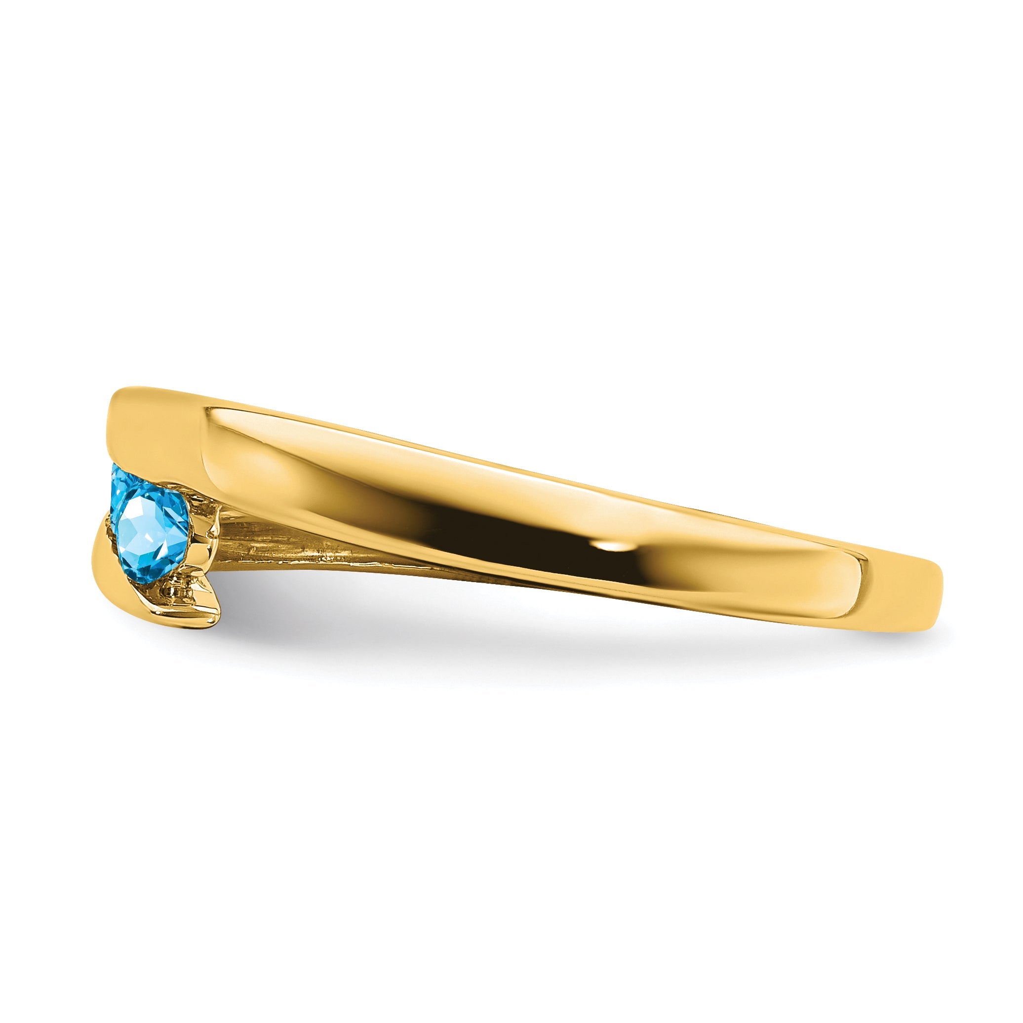 10K Yellow Gold Blue Topaz 4-Stone Ring