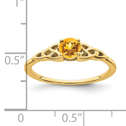 10K Yellow Gold Citrine Celtic Knot Ring