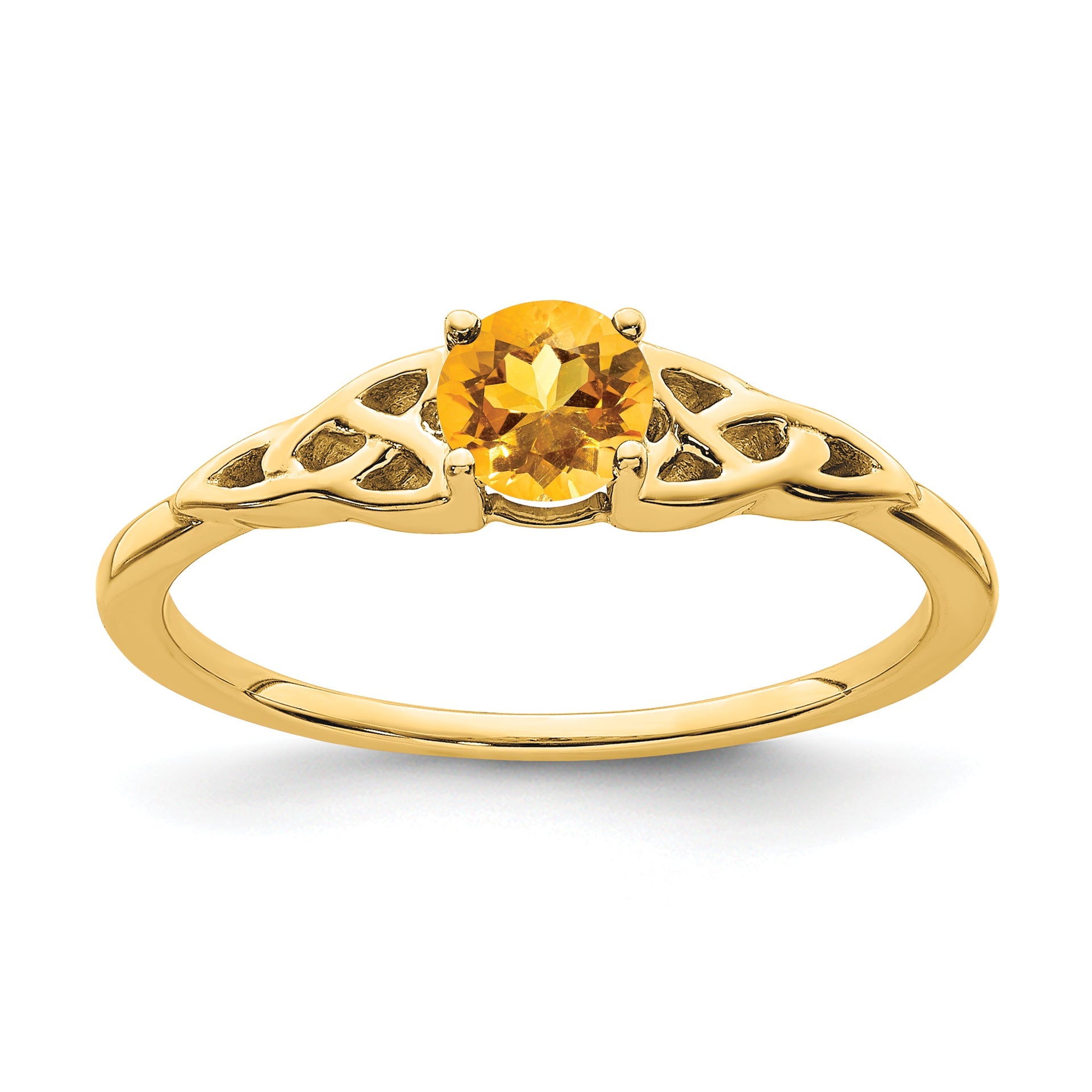 10K Yellow Gold Citrine Celtic Knot Ring