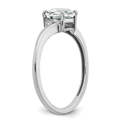 Sterling Silver White Topaz and Diamond Ring