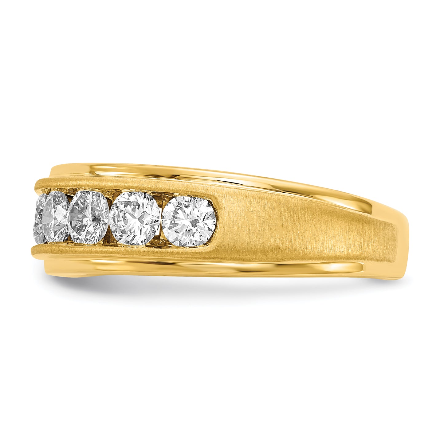 10k Yellow Gold 1 1/2 Ct. Lab Grown Diamond VS/SI+ G+ Seven Stone Men's Ring