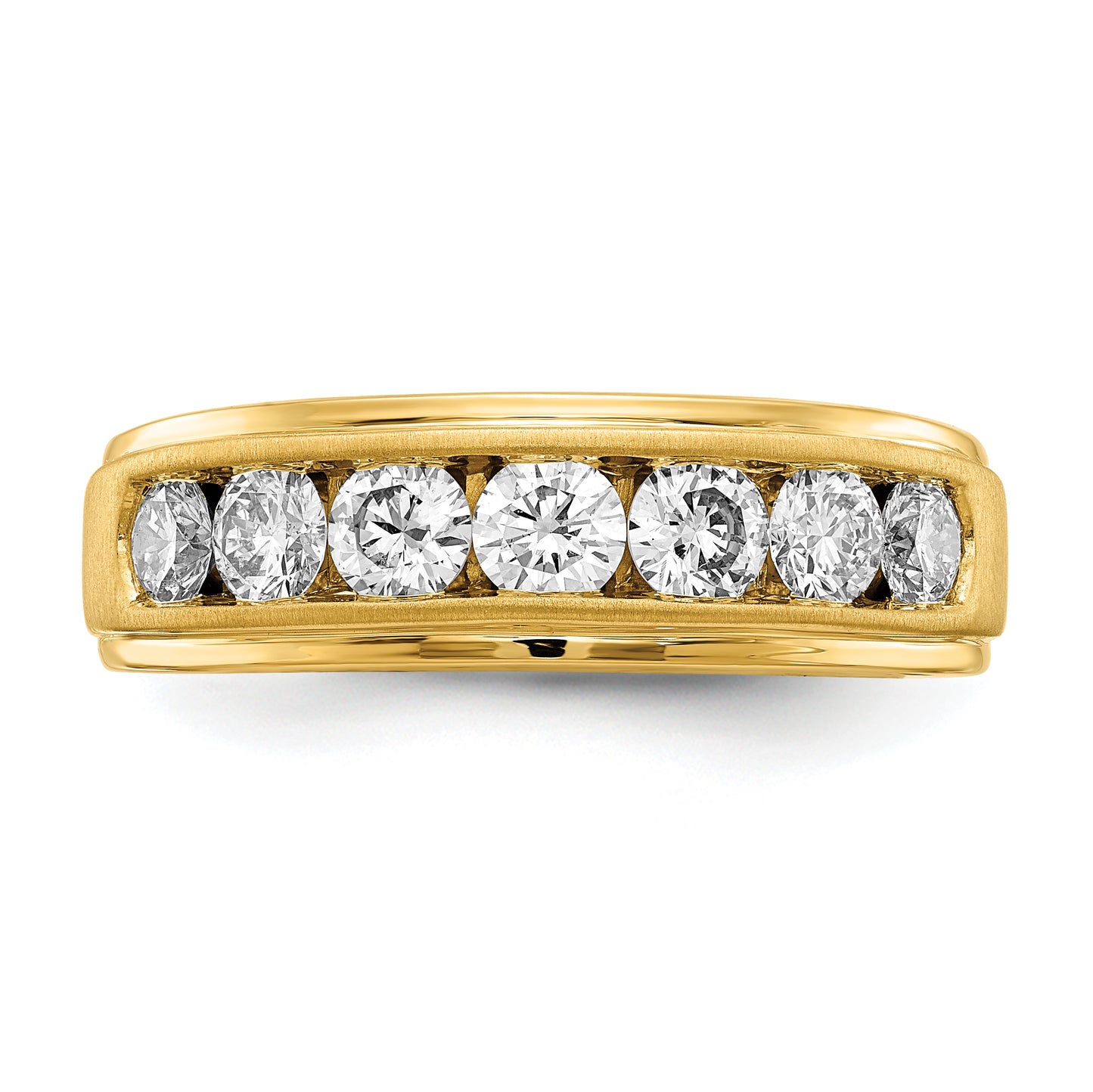 10k Yellow Gold 1 1/2 Ct. Lab Grown Diamond VS/SI+ G+ Seven Stone Men's Ring