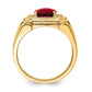 14k Yellow Gold 1/4 Ct. Lab Grown Diamond VS/SI+ G+ and Lab Created Ruby Men's Ring