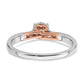 14k Two-tone Two Tone Rose and White Gold 1/5 Ct. Lab Grown Diamond VS/SI+ G+ Petite Engagement Ring