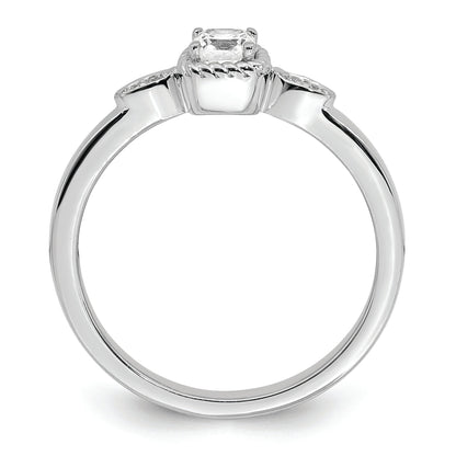 14K White Gold Rope Edge Petite 1/4 Carat Cushion Cut Diamond Complete Promise/Engagement Ring