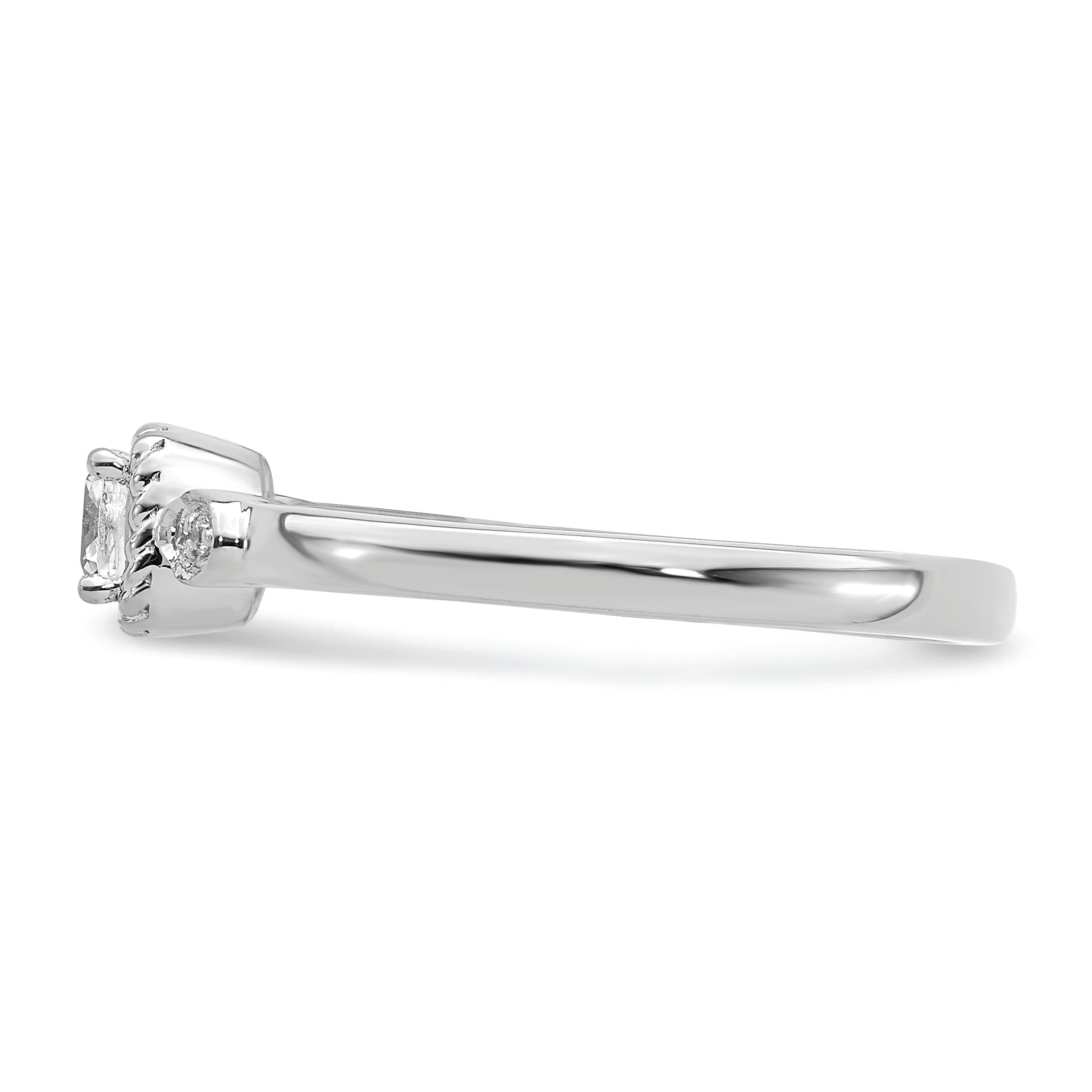 14K White Gold Rope Edge Petite 1/4 Carat Cushion Cut Diamond Complete Promise/Engagement Ring
