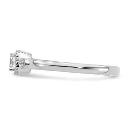 14K White Gold Rope Edge Petite 1/4 Carat Cushion Cut Diamond Complete Promise/Engagement Ring