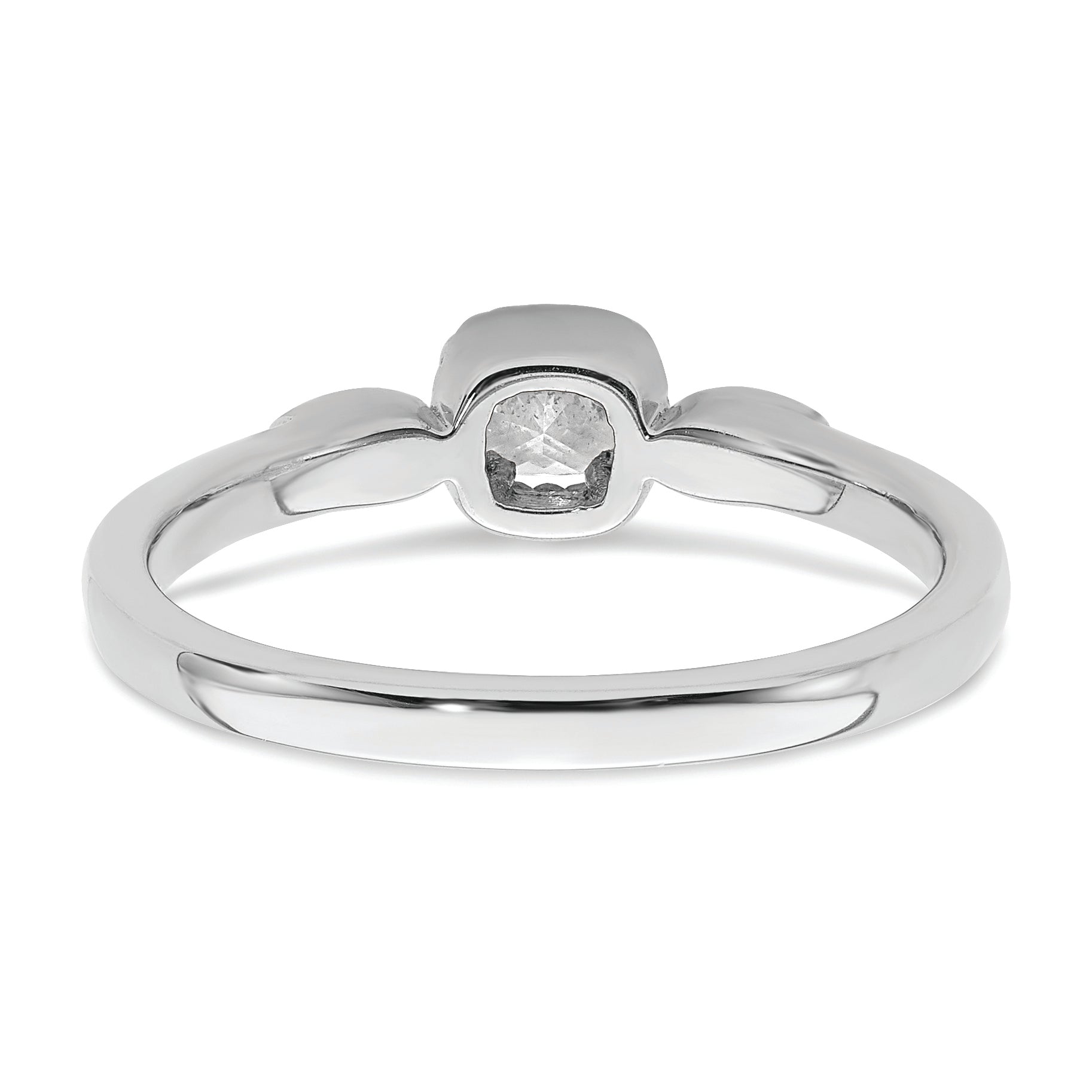 14K White Gold Rope Edge Petite 1/4 Carat Cushion Cut Diamond Complete Promise/Engagement Ring