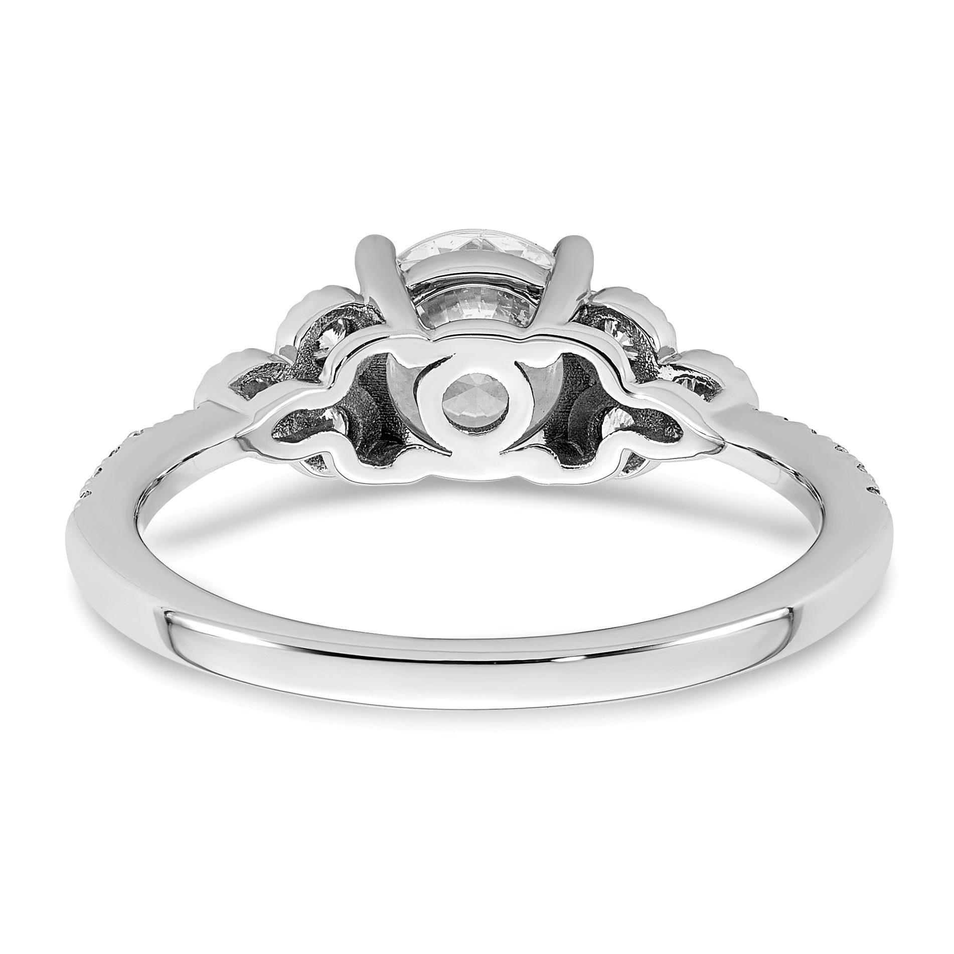 14k White Gold 1/5 Ct. Lab Grown Diamond VS/SI+ G+ 1 Ct. Center Round Engagement Ring