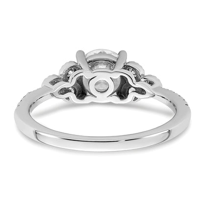 14k White Gold 1/5 Ct. Lab Grown Diamond VS/SI+ G+ 1 Ct. Center Round Engagement Ring