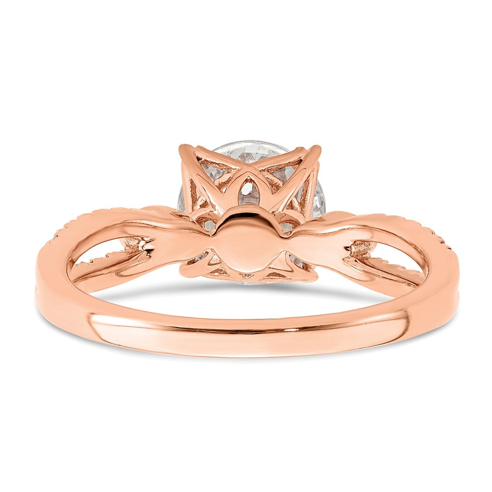 1.50ct. CZ Solid Real 14k Rose Polish 1 1/2ct Round Engagement Dia Ring