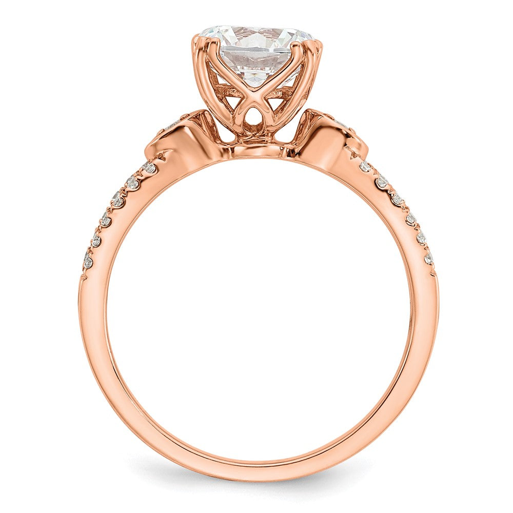 2.00ct. CZ Solid Real 14k Rose Polish 2ct Round Engagement Dia Ring