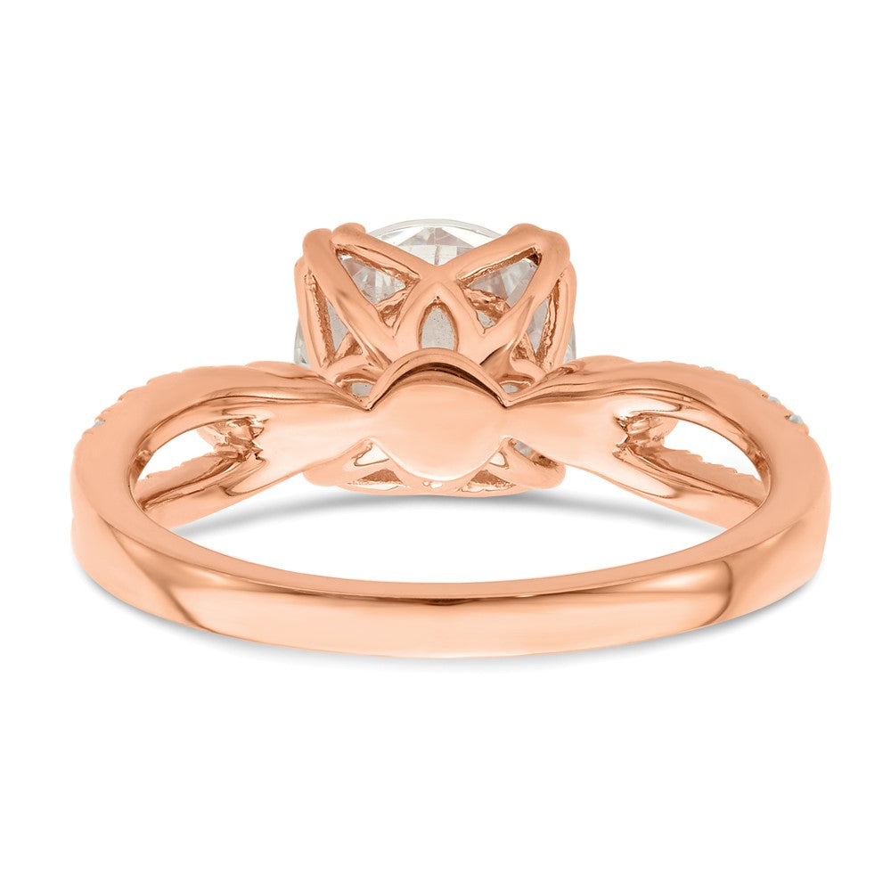 2.00ct. CZ Solid Real 14k Rose Polish 2ct Round Engagement Dia Ring