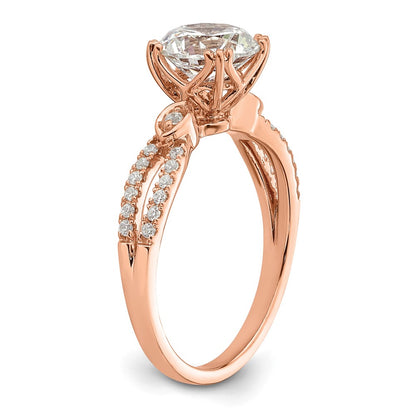 2.00ct. CZ Solid Real 14k Rose Polish 2ct Round Engagement Dia Ring