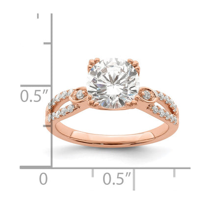 2.00ct. CZ Solid Real 14k Rose Polish 2ct Round Engagement Dia Ring
