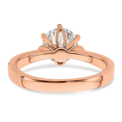 1.50ct. CZ Solid Real 14k Rose Polish 1 1/2ct Round Engagement Dia Ring