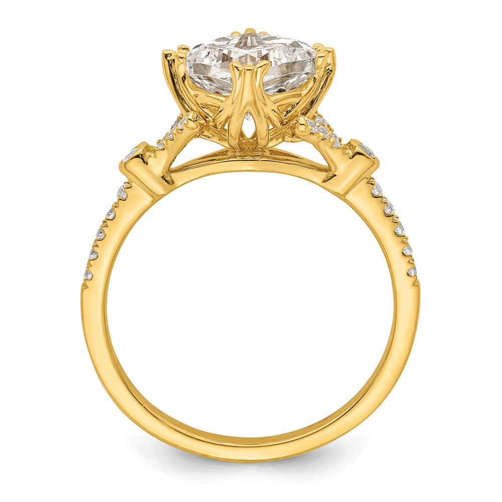 1.50ct. CZ Solid Real 14k Polish 1 1/2ct Cushion Engagement Dia Ring