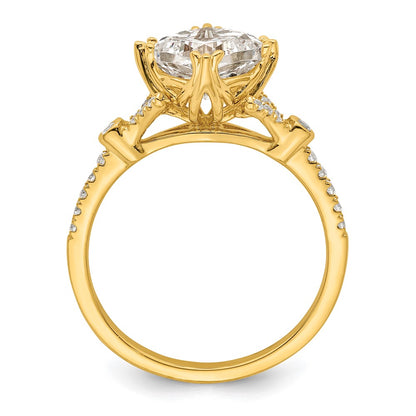 1.50ct. CZ Solid Real 14k Polish 1 1/2ct Cushion Engagement Dia Ring